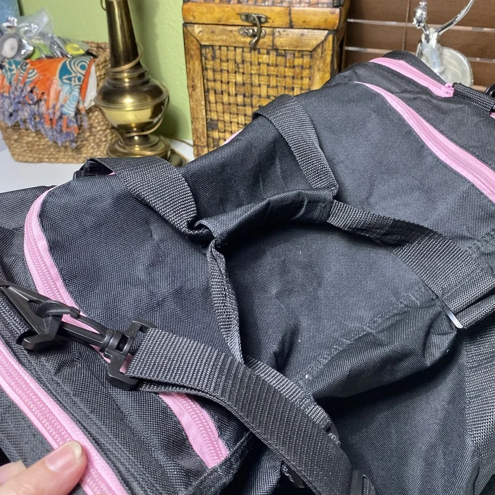 Sassi designs 24 black duffel Bag Pink Bedazzled Large‎ Dance Cheer Gym